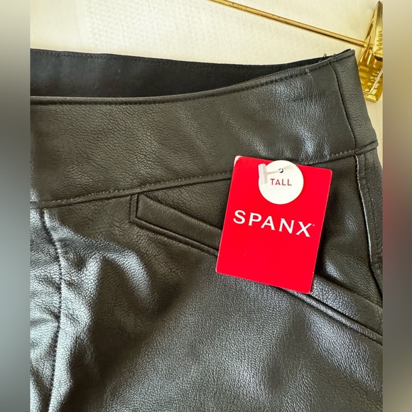 NWT SPANX Faux Leather Small Pocket Flared Trousers Pants stretch-leather flared - Picture 6 of 8